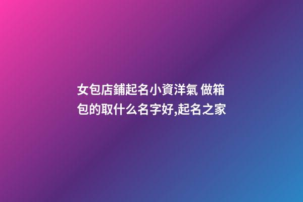 女包店鋪起名小資洋氣 做箱包的取什么名字好,起名之家-第1張-店鋪起名-玄機派
